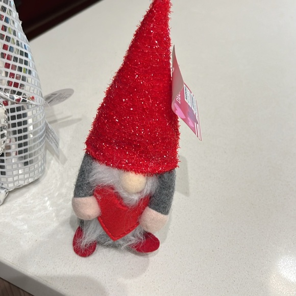 NWT 2 Gnome Decorations. 1 Disco Ball Gnome and 1 Hearts You Gnome - Picture 3 of 8